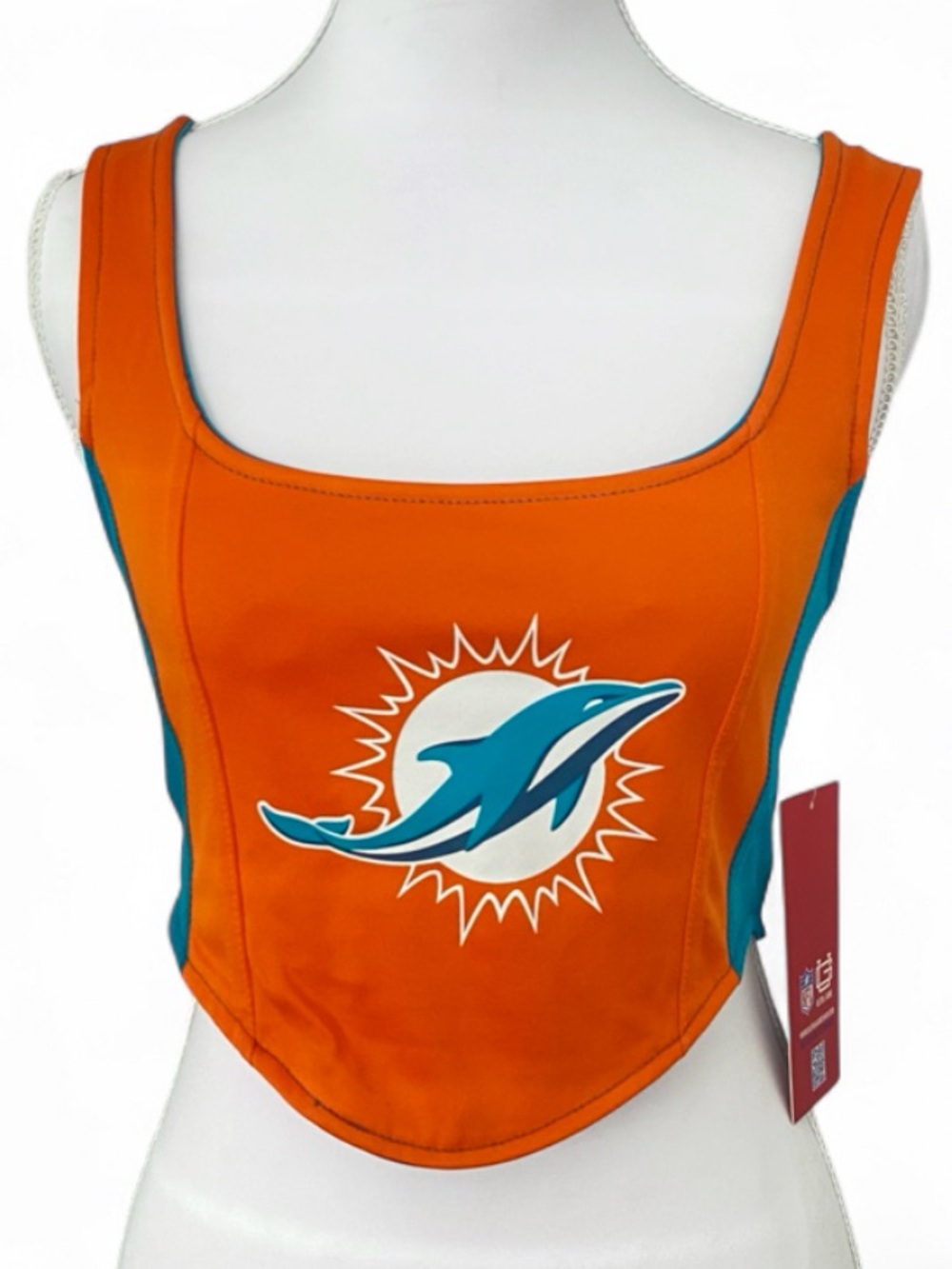 Miami Dolphins Tank Corset Cropped Style with lace up back